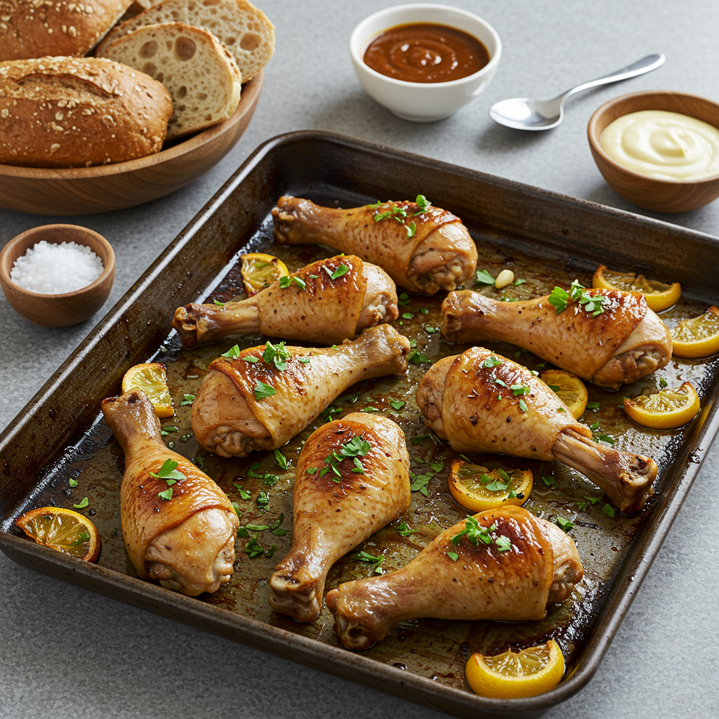Zesty Lemon-Garlic Baked Chicken Drumsticks