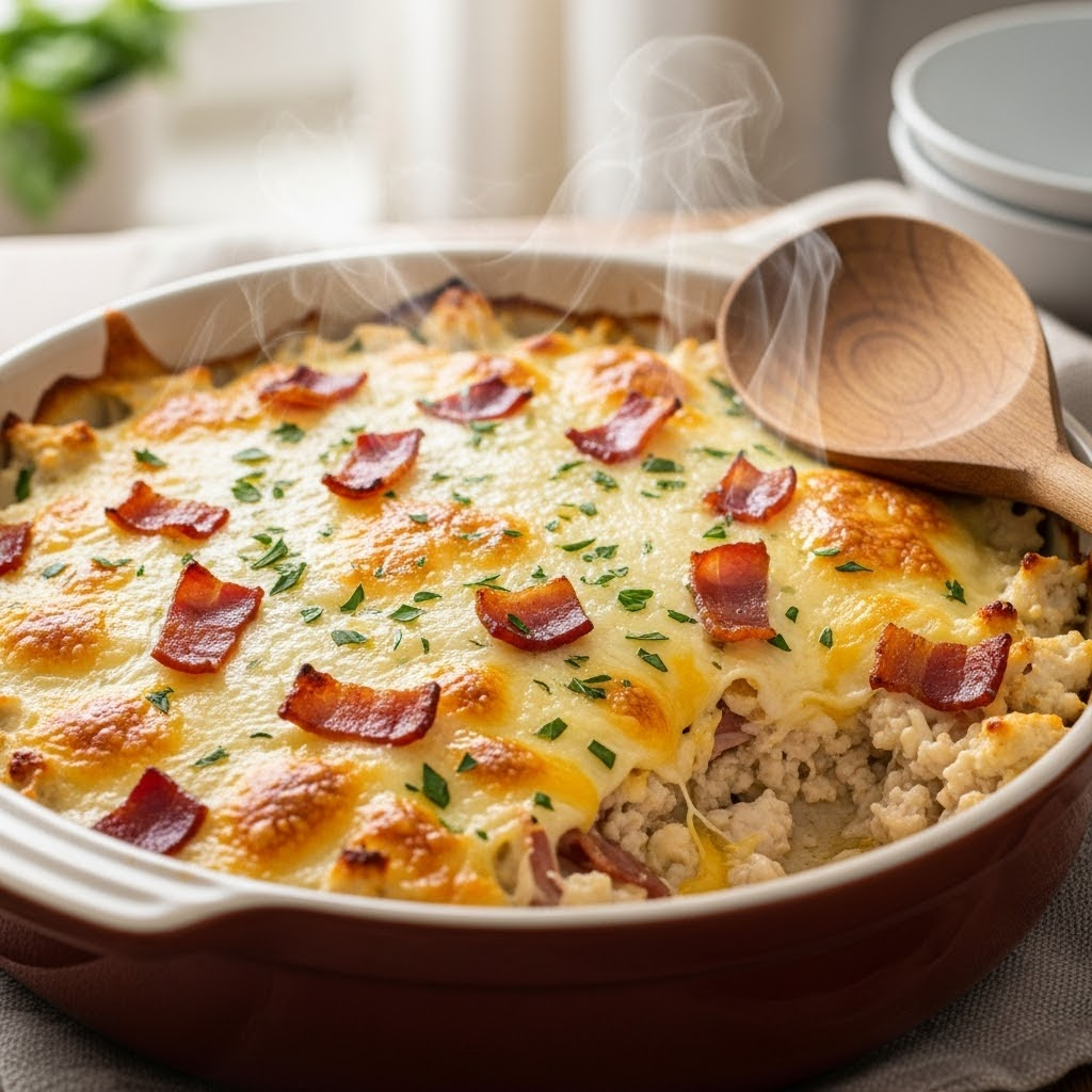 Cheesy Chicken and Bacon Casserole