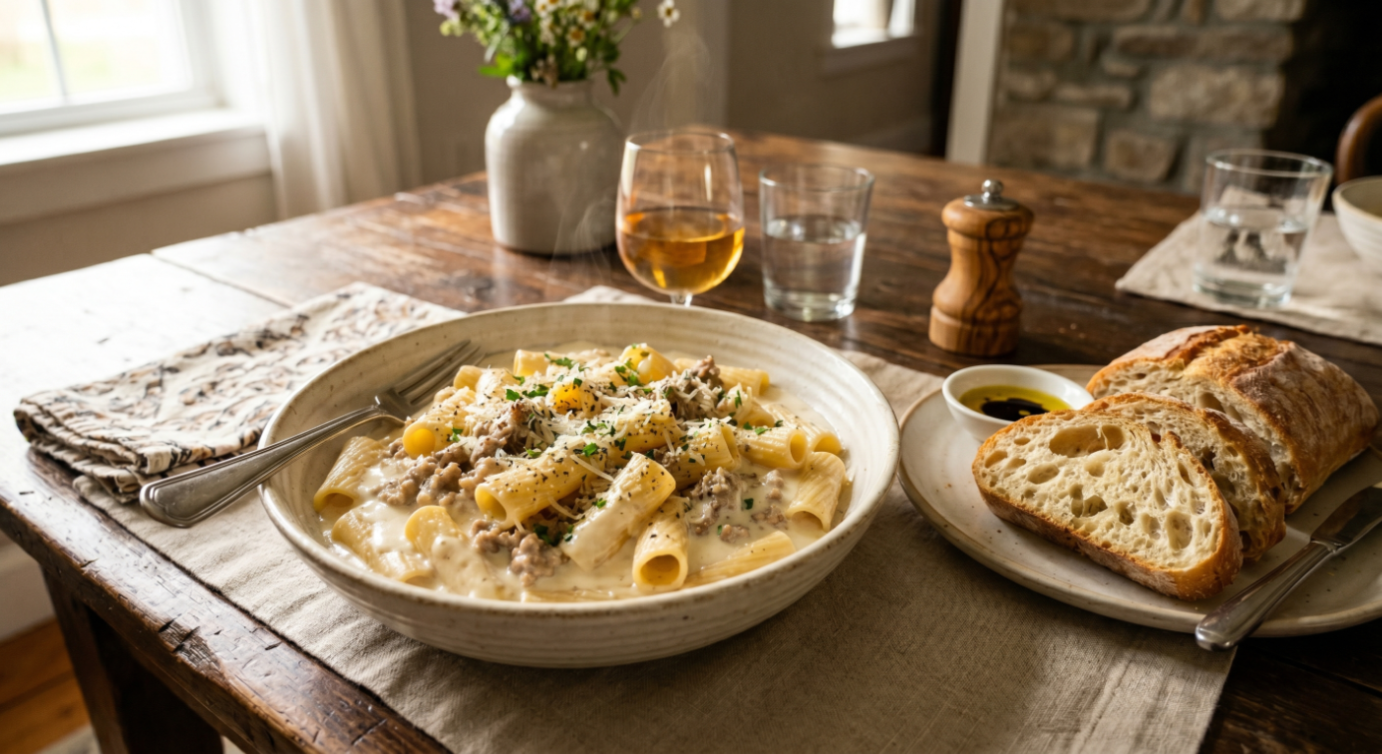 Creamy Rigatoni alla Norcina