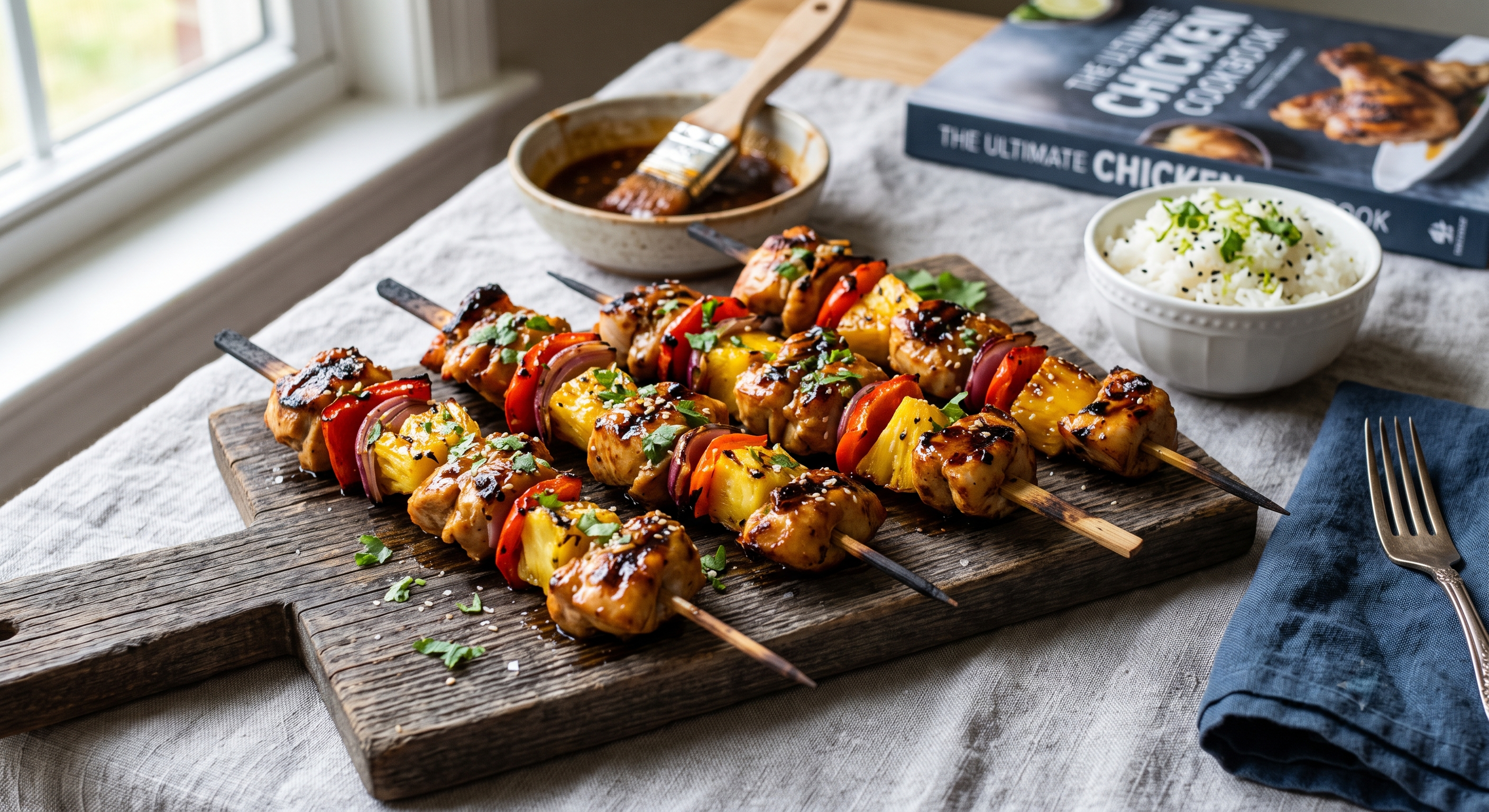 Grilled Hawaiian Chicken & Pineapple Skewers