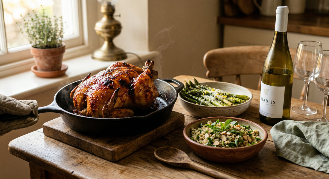 Honey-Rhubarb Glazed Roast Chicken