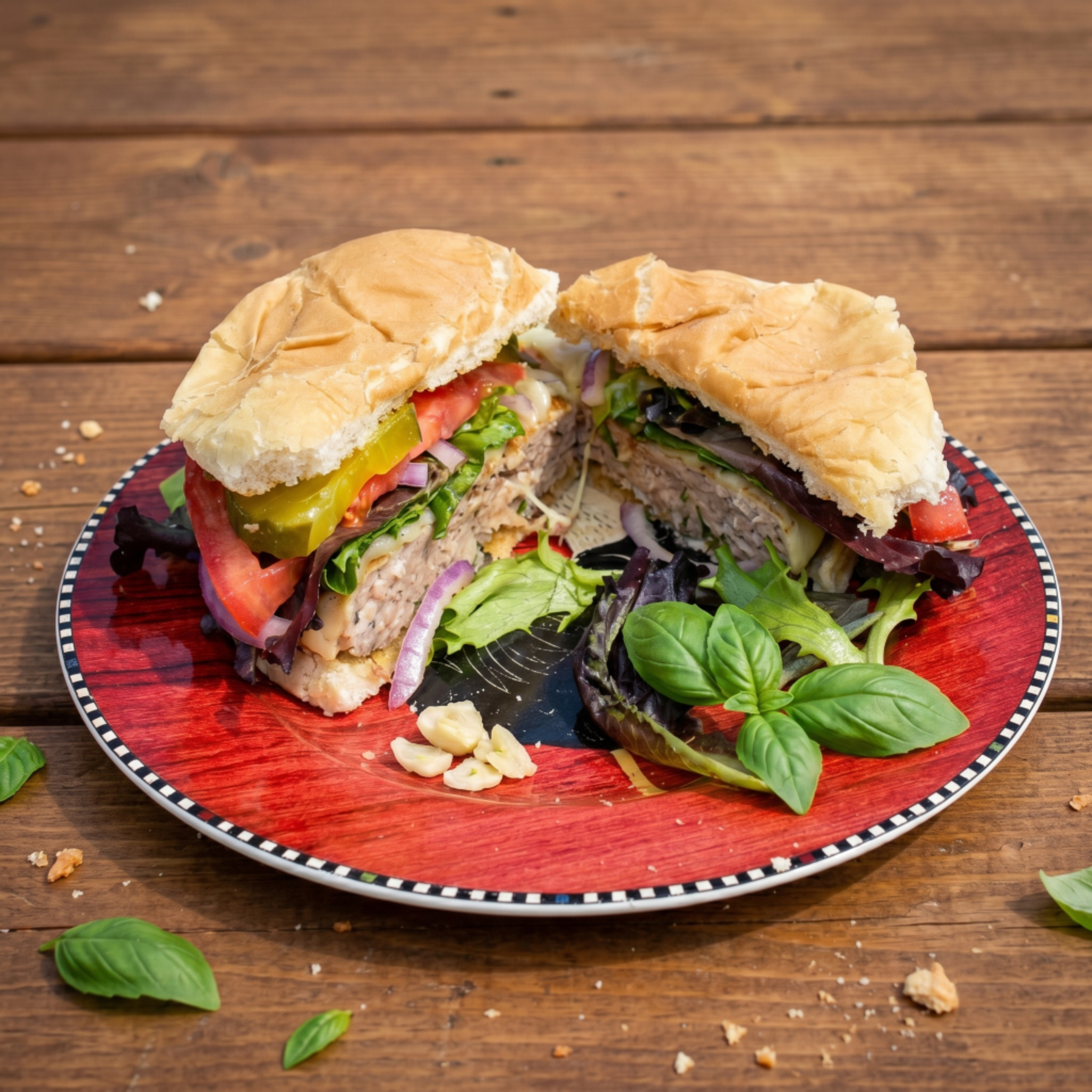 Garlic Basil all Dark Meat Chicken Burger