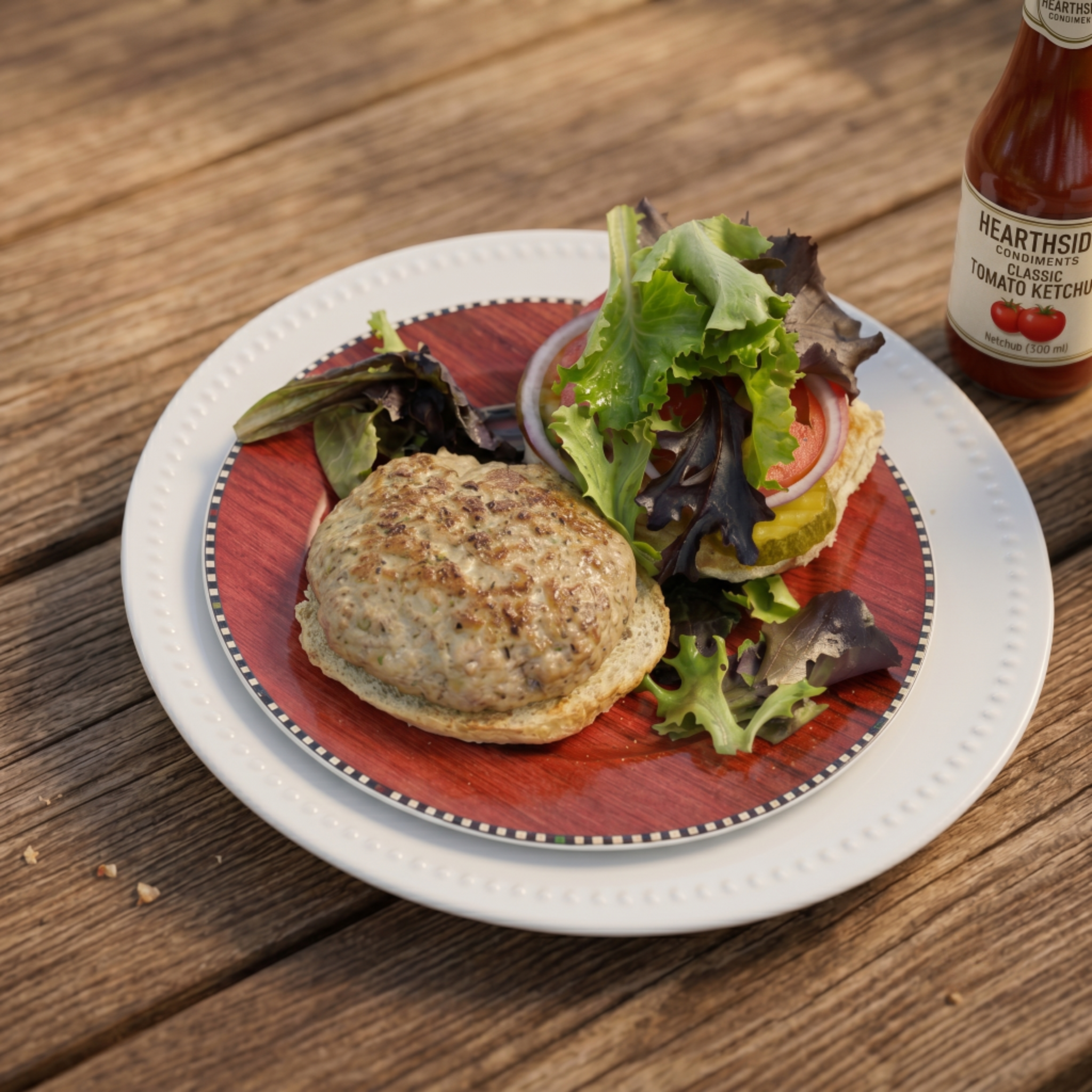 Garlic Basil all Dark Meat Chicken Burger