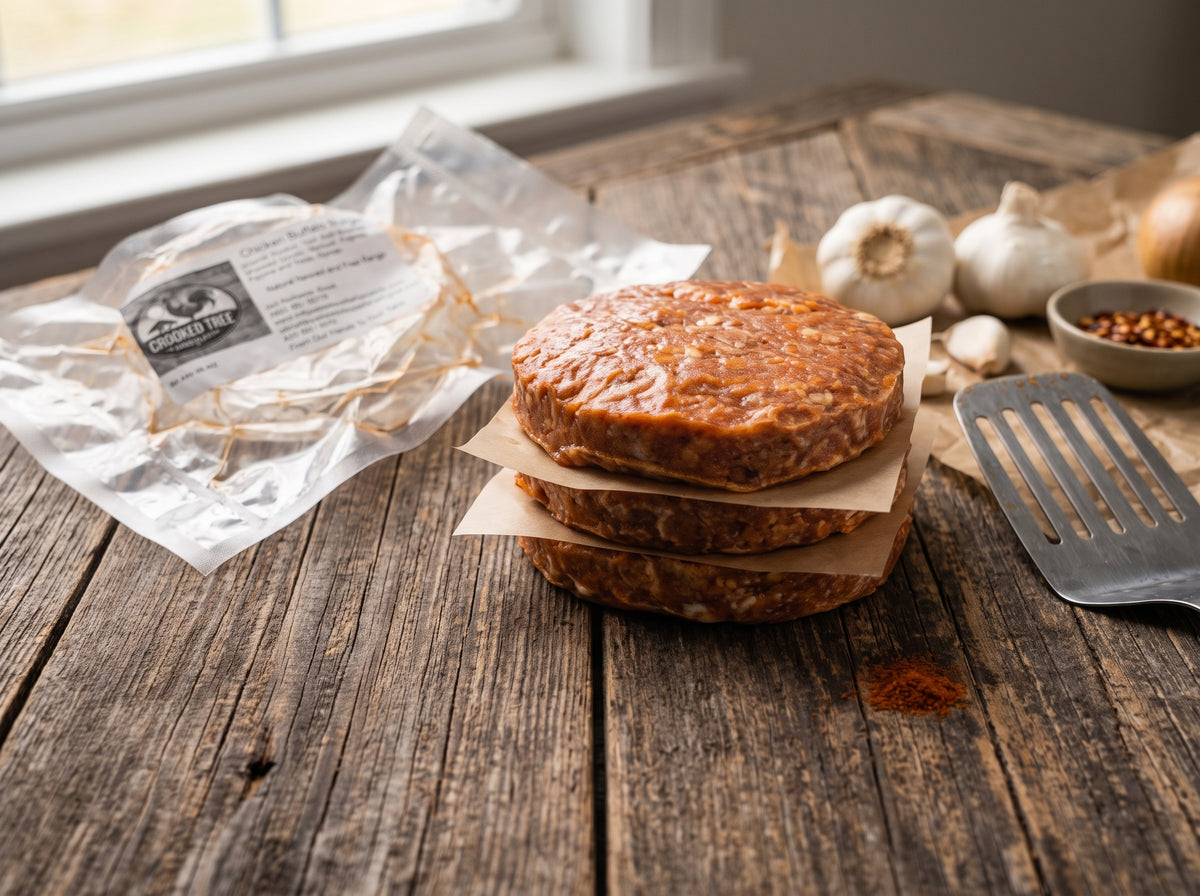 Buffalo Style Chicken Burgers